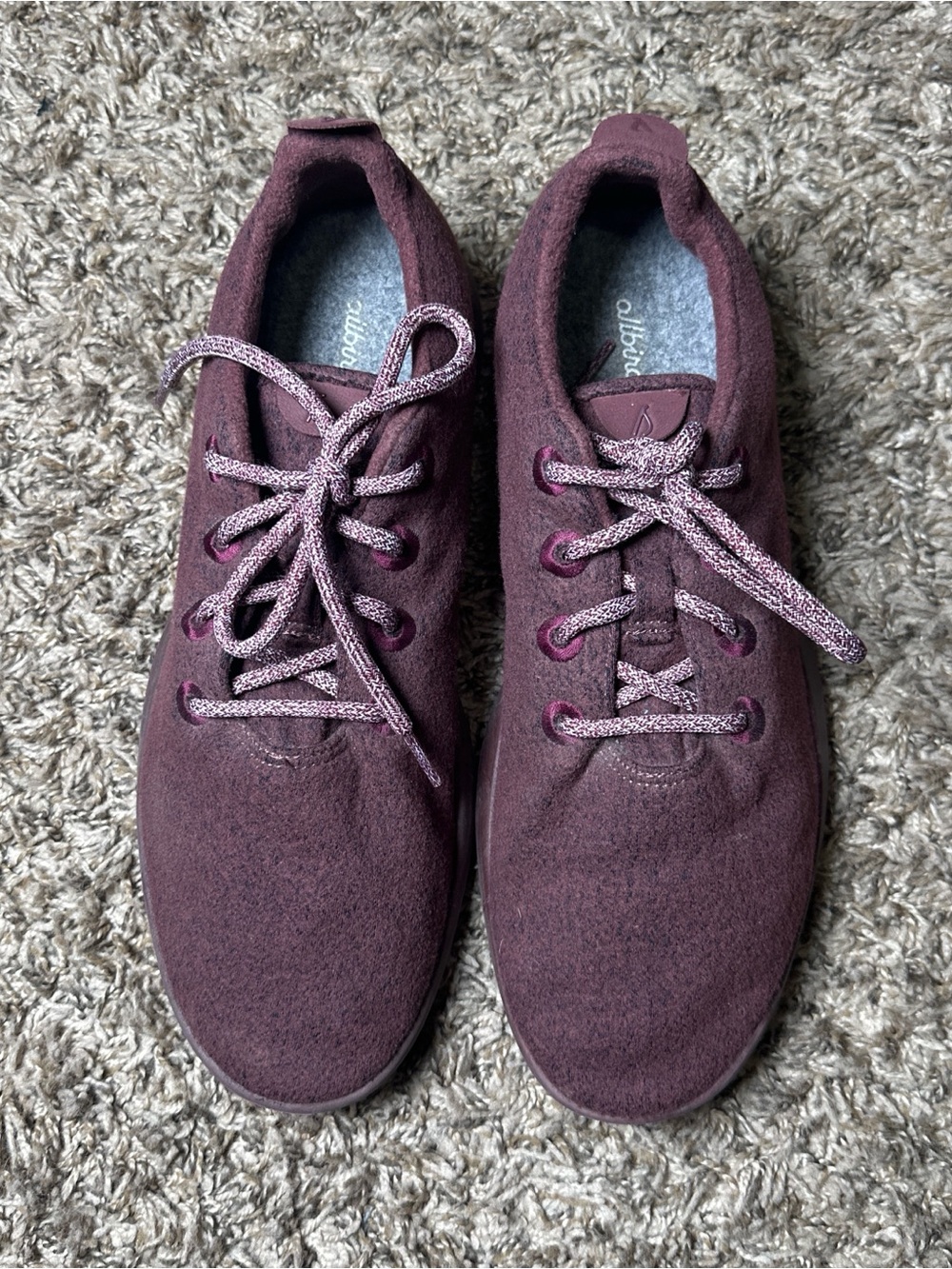 Allbirds Wool Runners Men’s 12 Burgundy Merino Wool Sneakers